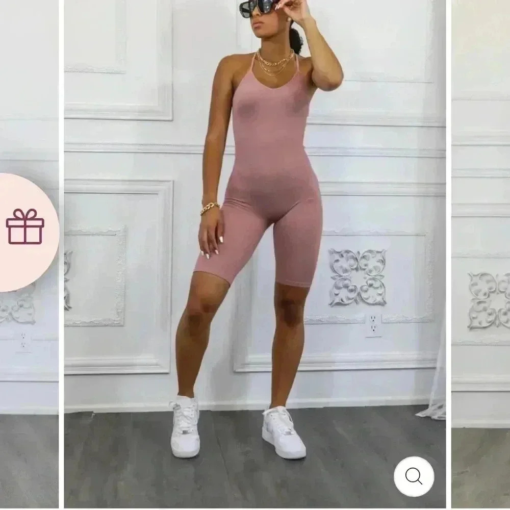 38. Seamless Fitted Ribbed Romper - Picture 2 of 5